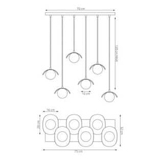 Serelia black pendant lamp (6 lights)