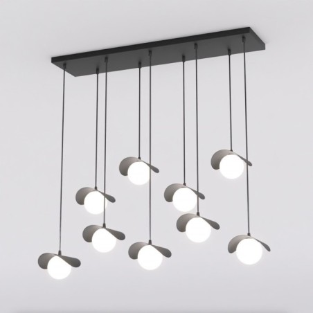 Serelia black pendant lamp (9 lights)
