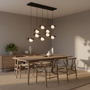 Serelia black pendant lamp (9 lights)