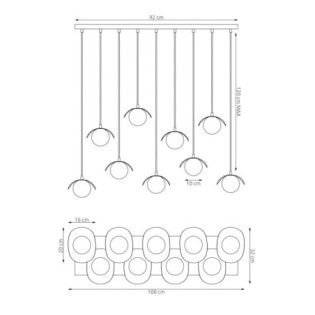 Serelia black pendant lamp (9 lights)