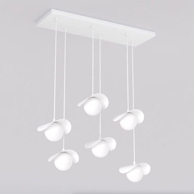 Lámpara colgante Serelia blanco (6 luces)