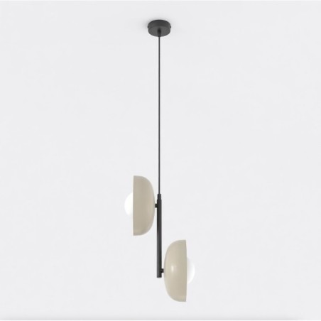 Elara moka+black pendant lamp (2 lights)
