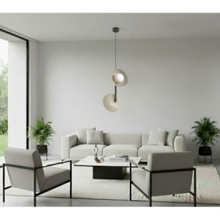 Elara moka+black pendant lamp (2 lights)