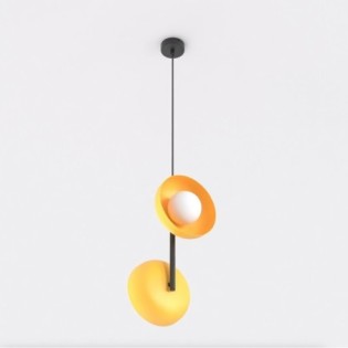 Elara orange+black pendant lamp (2 lights)