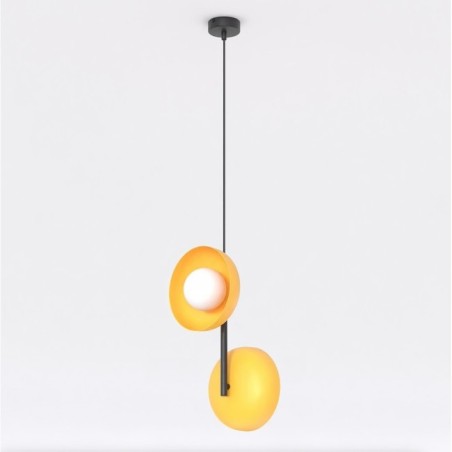 Elara orange+black pendant lamp (2 lights)