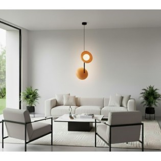 Elara orange+black pendant lamp (2 lights)