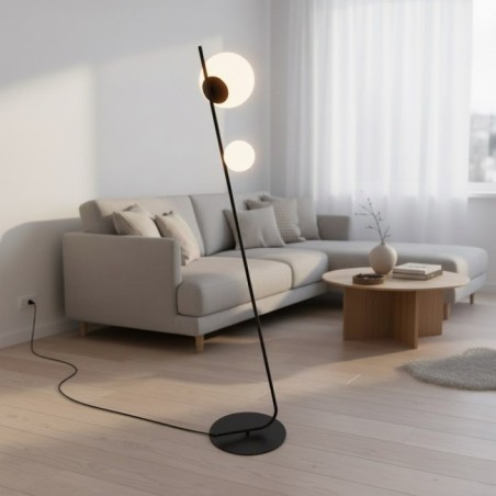 Zayra black floor lamp (2 lights)