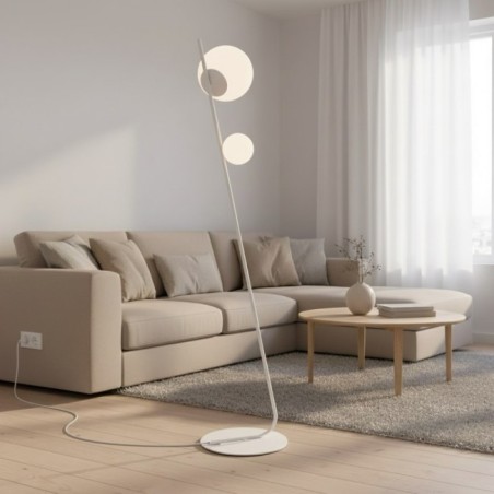 Zayra white floor lamp (2 lights)
