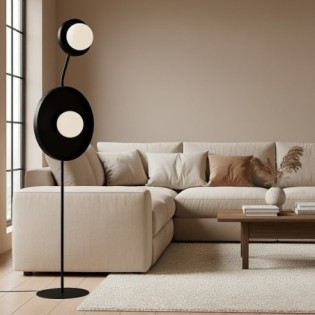 Novara black floor lamp (2 lights)