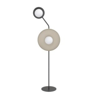 Novara black+moka floor lamp (2 lights)