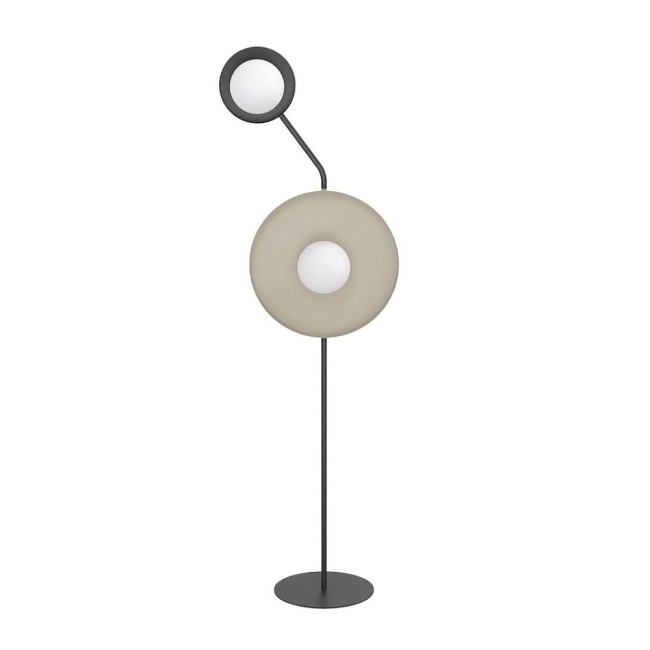 Lámpara de pie Novara negro+moka (2 luces)