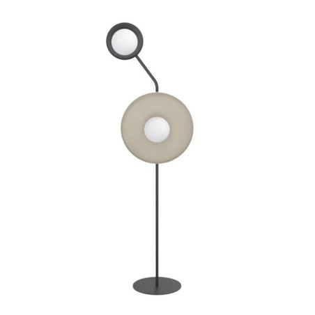 Novara black+moka floor lamp (2 lights)