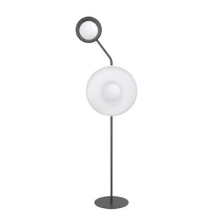 Novara black and white floor lamp (2 lights)