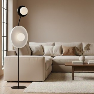 Novara black and white floor lamp (2 lights)