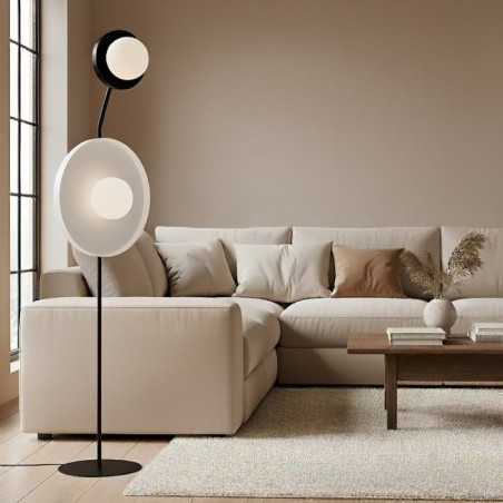Novara black and white floor lamp (2 lights)