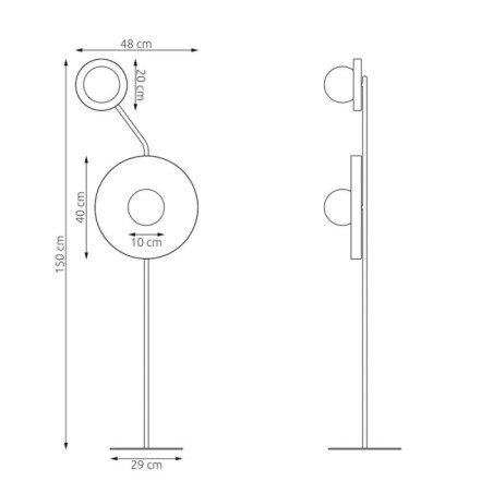 Novara black and white floor lamp (2 lights)