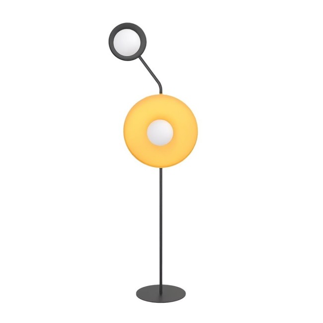 Lámpara de pie Novara negro+naranja (2 luces)