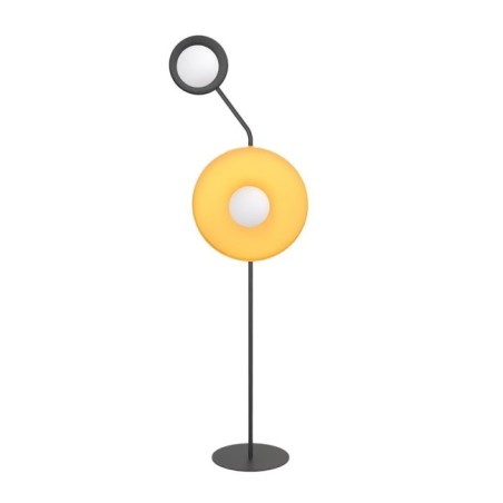 Novara black and orange floor lamp (2 lights)