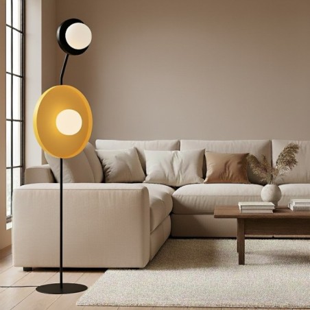 Novara black and orange floor lamp (2 lights)