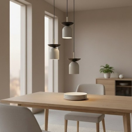 Lorenza II gray+black hanging lamp (3 lights)