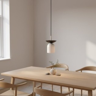 Lámpara colgante Lorenza blanco+negro