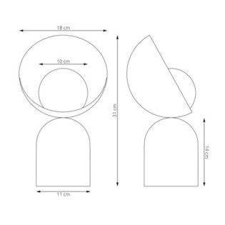 Lámpara de mesa Elvia gris