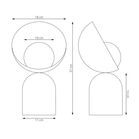 Lámpara de mesa Elvia gris