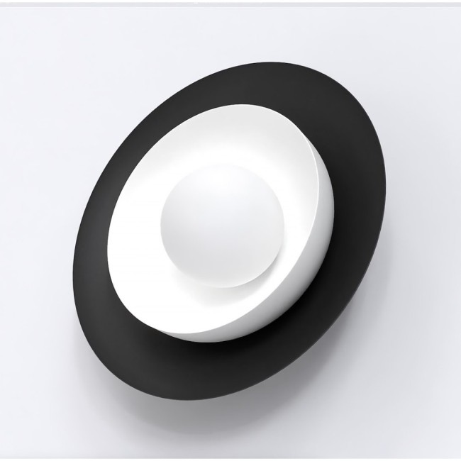 Aplique de pared Kumi negro+blanco