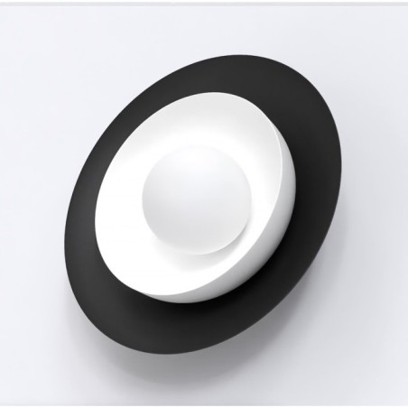Aplique de pared Kumi negro+blanco