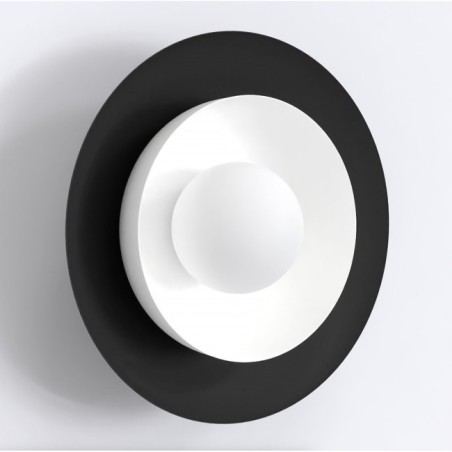 Aplique de pared Kumi negro+blanco