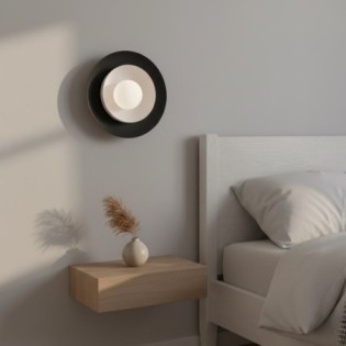 Aplique de pared Kumi negro+blanco