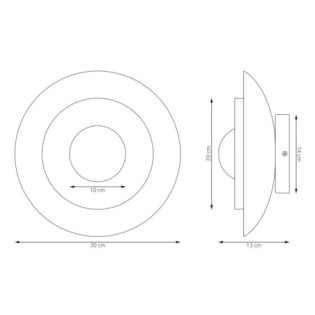 Aplique de pared Kumi negro+blanco