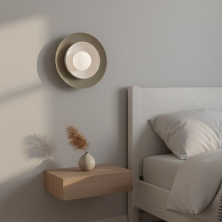 Aplique de pared Kumi moka+blanco