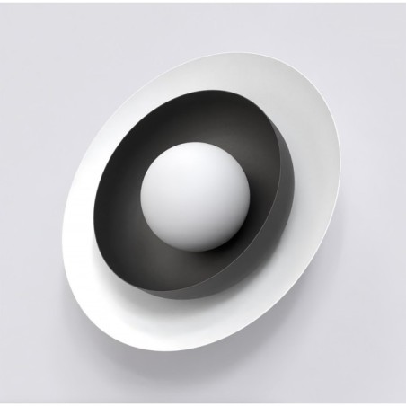 Aplique de pared Kumi blanco+negro