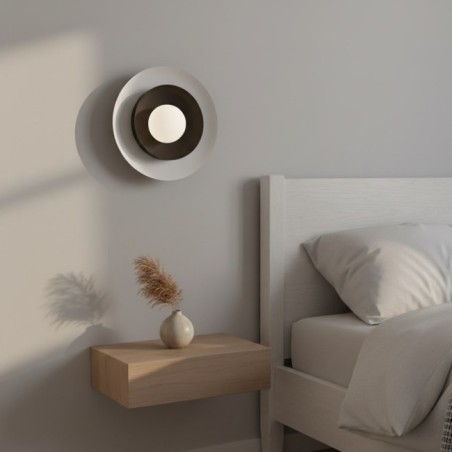 Aplique de pared Kumi blanco+negro