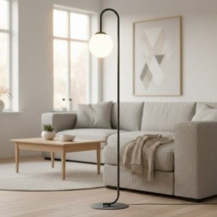 Malvi black floor lamp
