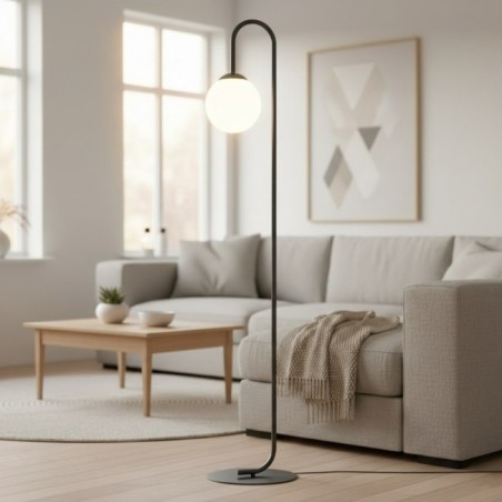 Malvi black floor lamp