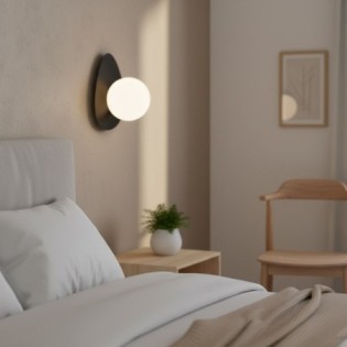 Aplique de pared Neru negro