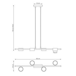 Kelvo black pendant lamp (4 lights)