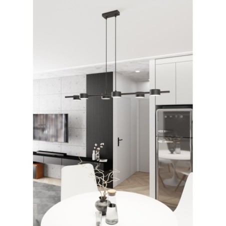 Kelvo black pendant lamp (6 lights)