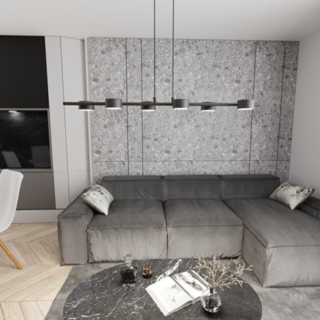 Kelvo black pendant lamp (6 lights)