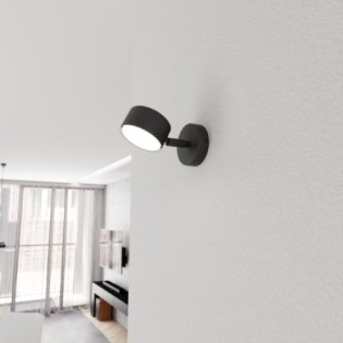 Aplique de pared Kelvo negro