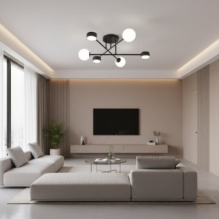 Lámpara de techo Varli negro (6 luces)