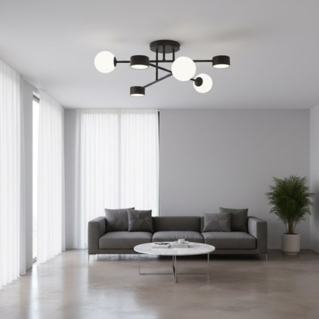 Lámpara de techo Varli negro (6 luces)