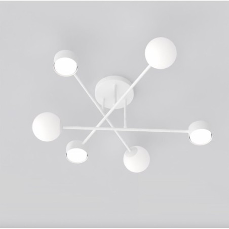 Varli white ceiling lamp (6 lights)