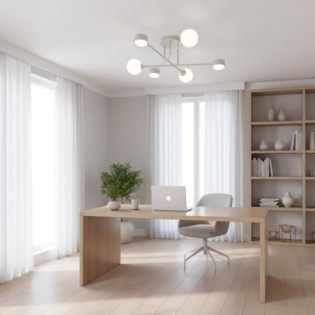 Varli white ceiling lamp (6 lights)