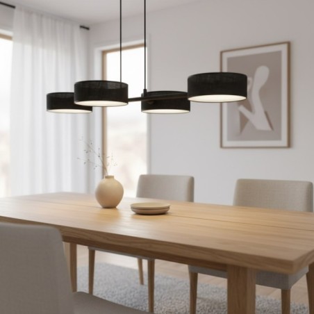 Troma black pendant lamp (4 lights)