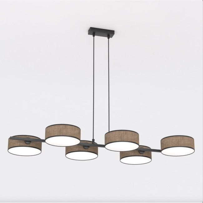 Brown+black Troma pendant lamp (6 lights)