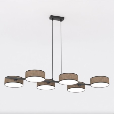 Brown+black Troma pendant lamp (6 lights)