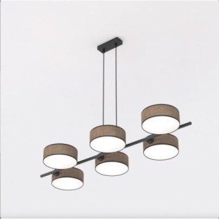 Brown+black Troma pendant lamp (6 lights)